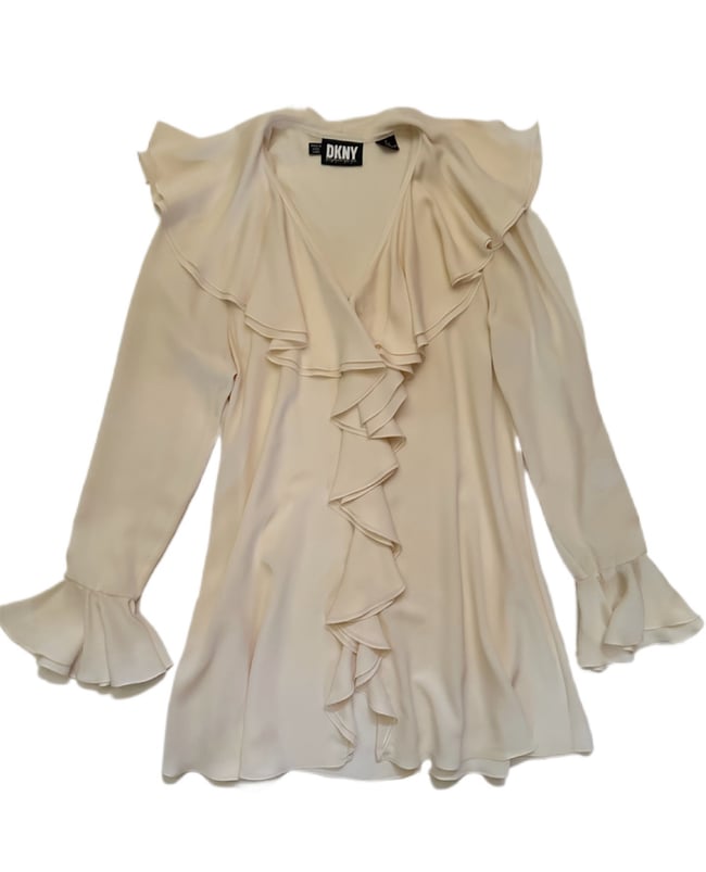 early DKNY silk rich hippie blouse or mini dress