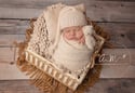5 Pc Sets ~3 Colors Available~ Bonnet, Cap, Tieback, Wrap & Layer Newborn Photography Prop Set