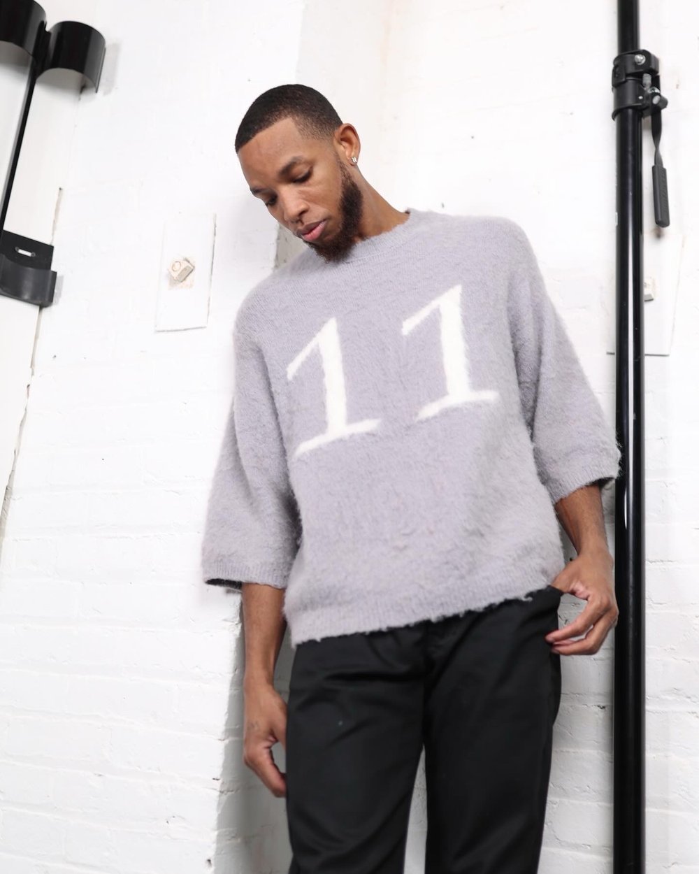 Image of Grey "11" Mohair Jersey