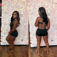 Image 1 of black halter romper 