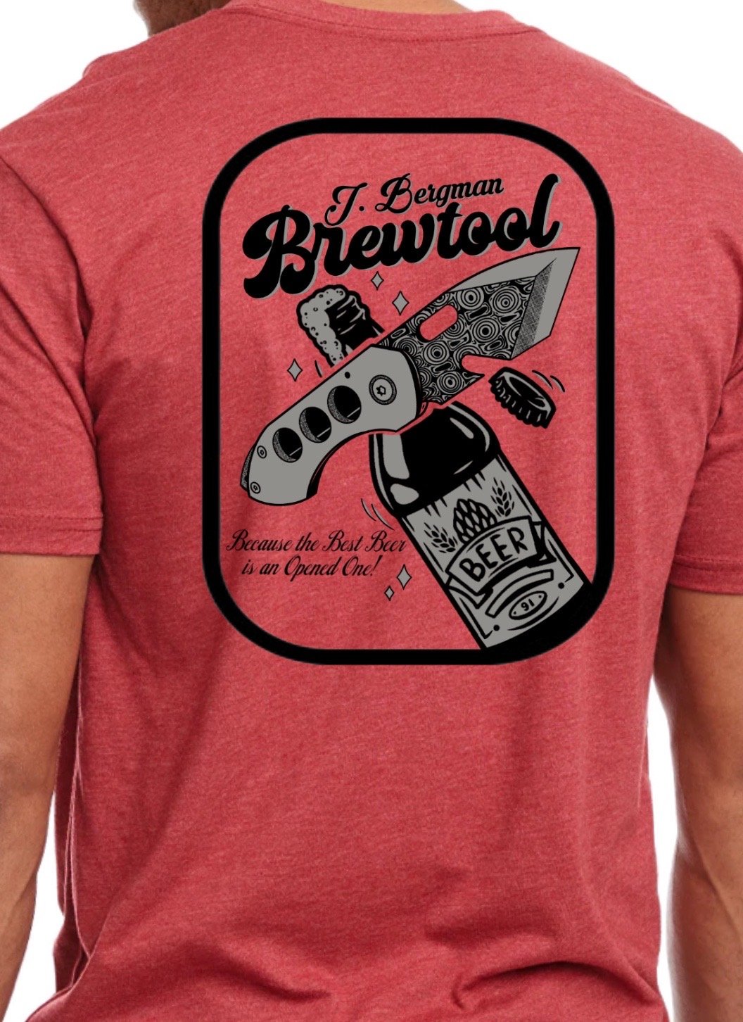Image of J. Bergman retro beer tee (Heather Cardinal red)