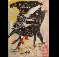 Image 1 of “Skating dog” original painting on canvas