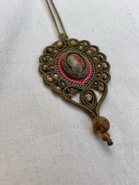 Image 2 of Macrame necklace with unakite necklace 