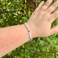 Image 2 of Breast Cancer “Think Pink” Beaded  Bracelet