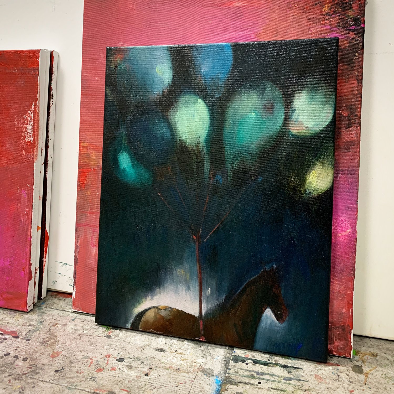 Image of Painting / maleri / "What happened to the horses ..." / 40x50 cm