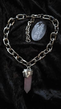 Image 3 of Fox tooth and rose quartz chunky chain 