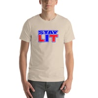 Image 2 of STAY LIT BLUE/RED Short-Sleeve Unisex T-Shirt