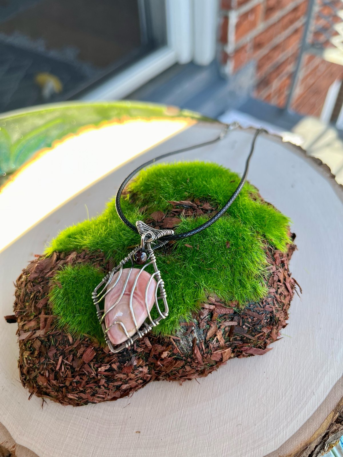 Rhodochrosite Pendant | earthwindwire