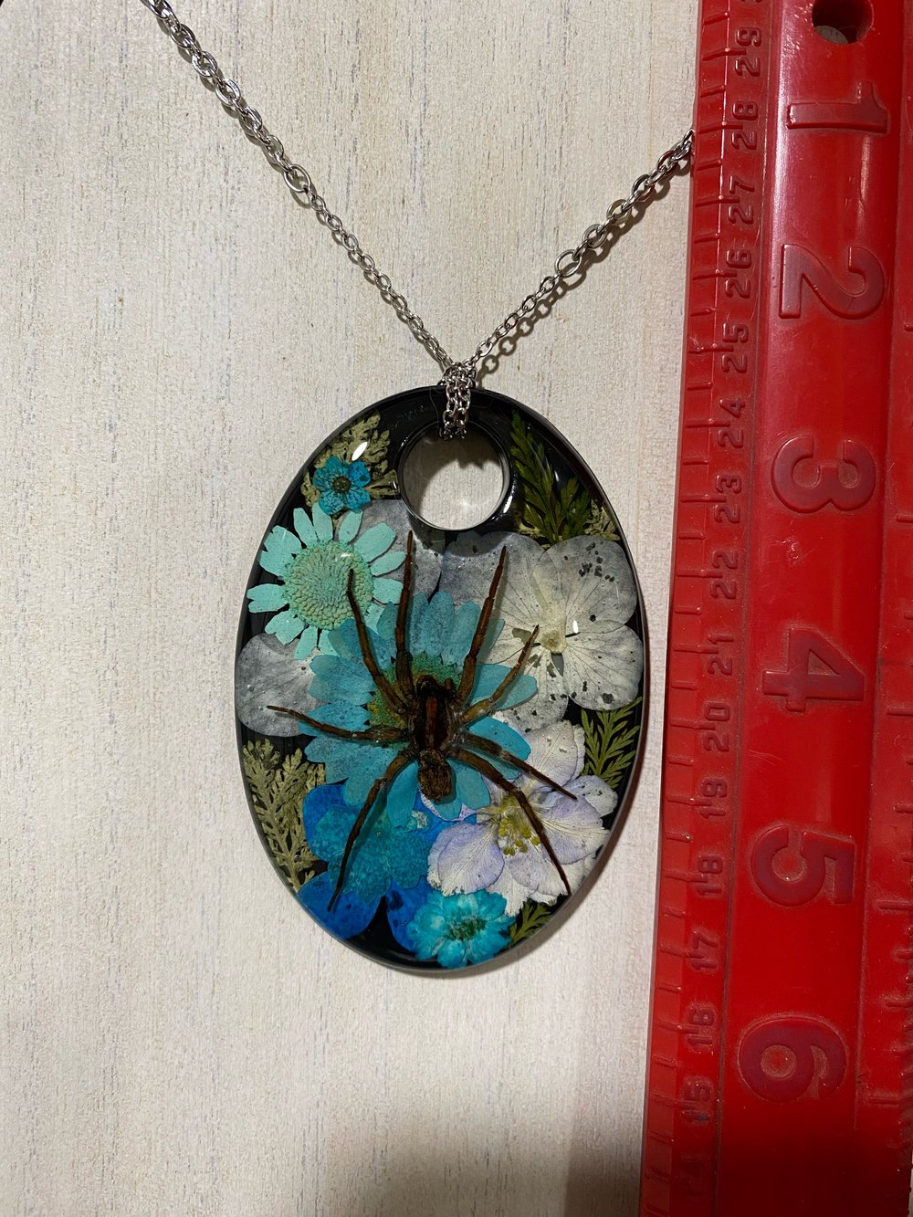 Blue Floral Wolfspider Pendant