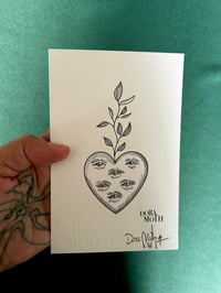 Postal Corazón ojos 