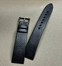 Image 1 of Black Cuir De Russie Hand-rolled Watch Strap