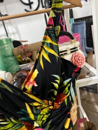 Image 2 of vintage black flower swimsuit 