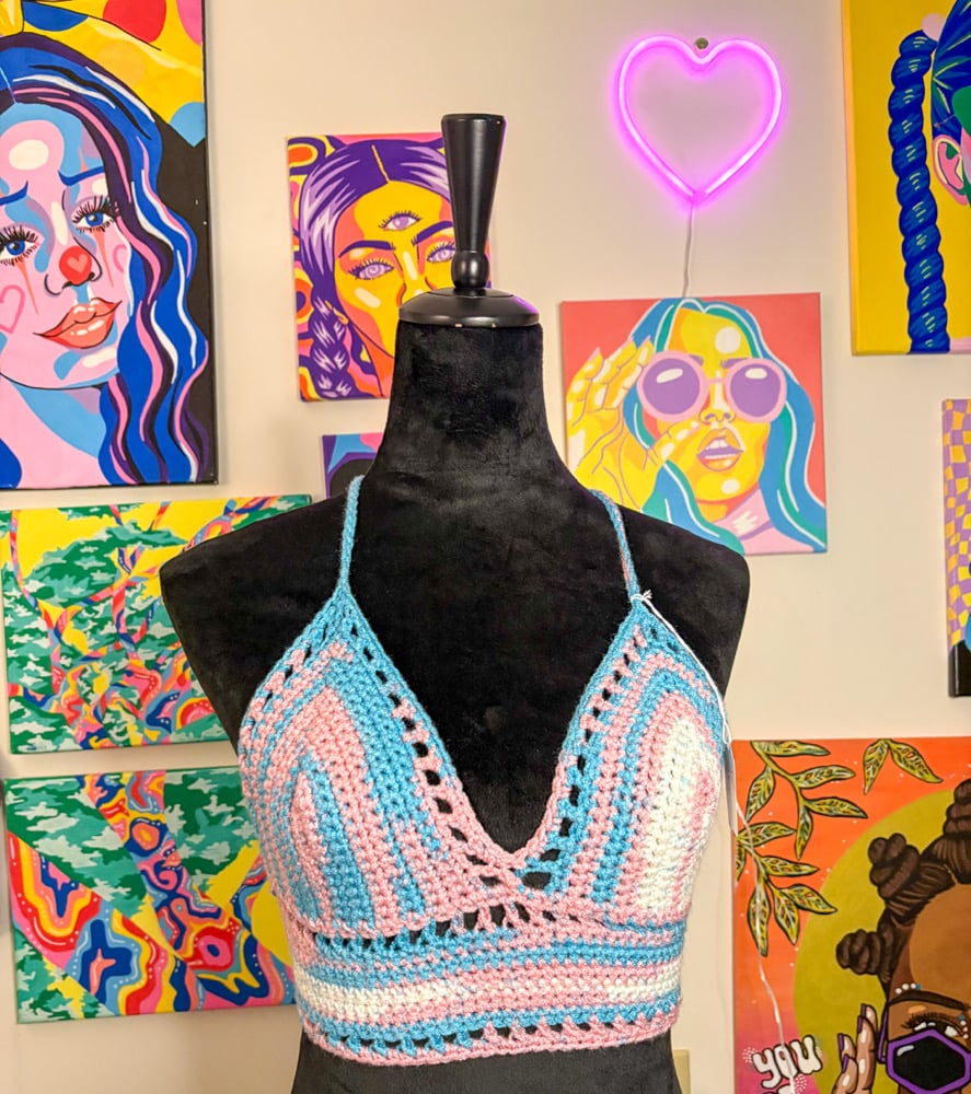 Image of Trans Pride Flag Bralette