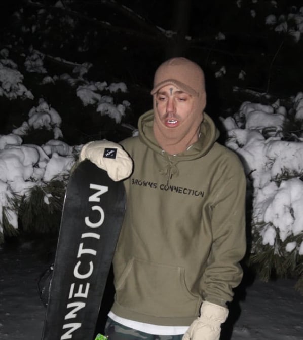 Image of ARMY GREEN EMBROIDERED STAPLE LOGO HOODIE