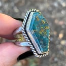 Image 4 of Morenci Turquoise Handmade Sterling Silver Coffin Ring