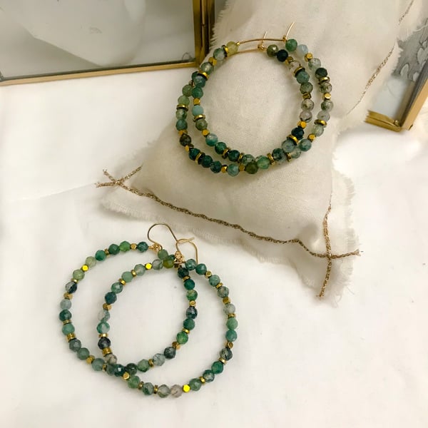 Image of CREOLES PAULA XL agates vertes