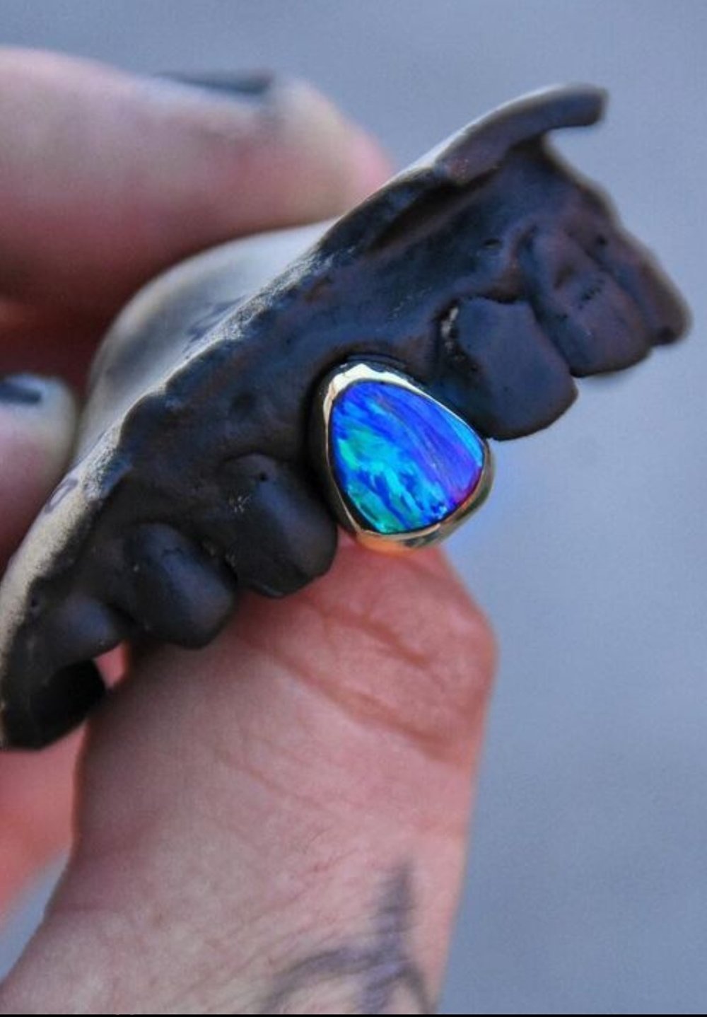 Sterling Silver And Opal Grills.