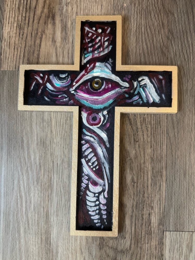 Image of Original Tim Lehi "Metal Christ" Painting