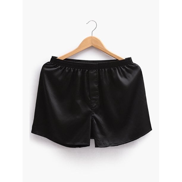BLACK SILK BOXERS
