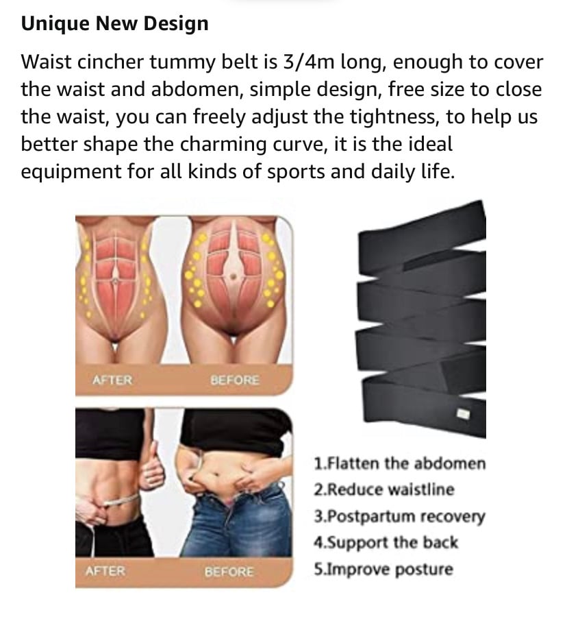 Image of Waist Trimmer for Women Invisible - SnBandage Wrap Trainer Belt Invisible Shapewear Girdles Black