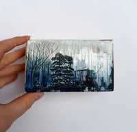 Image 2 of Tiny Silver Shed Landscape on wooden block