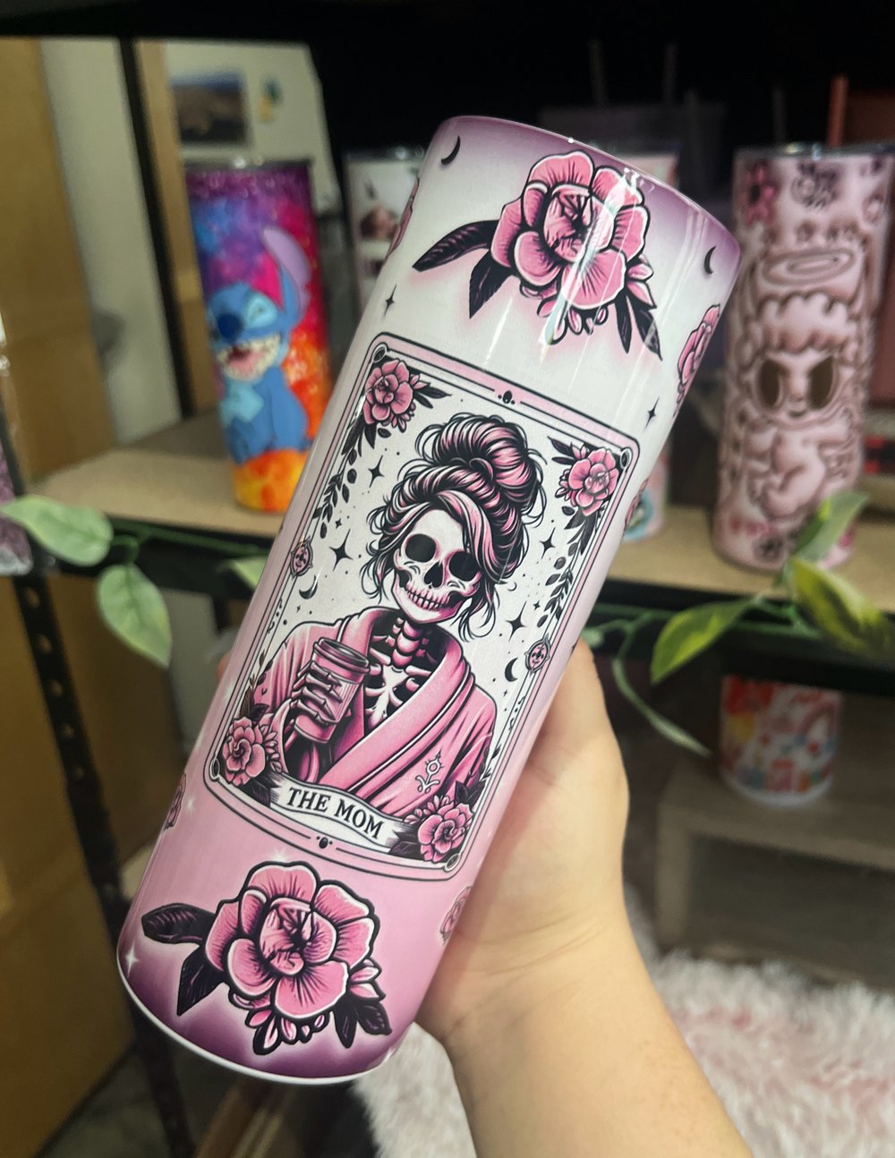 Image of THE MOM SKULL 20oz SUBLIMATED TUMBLER