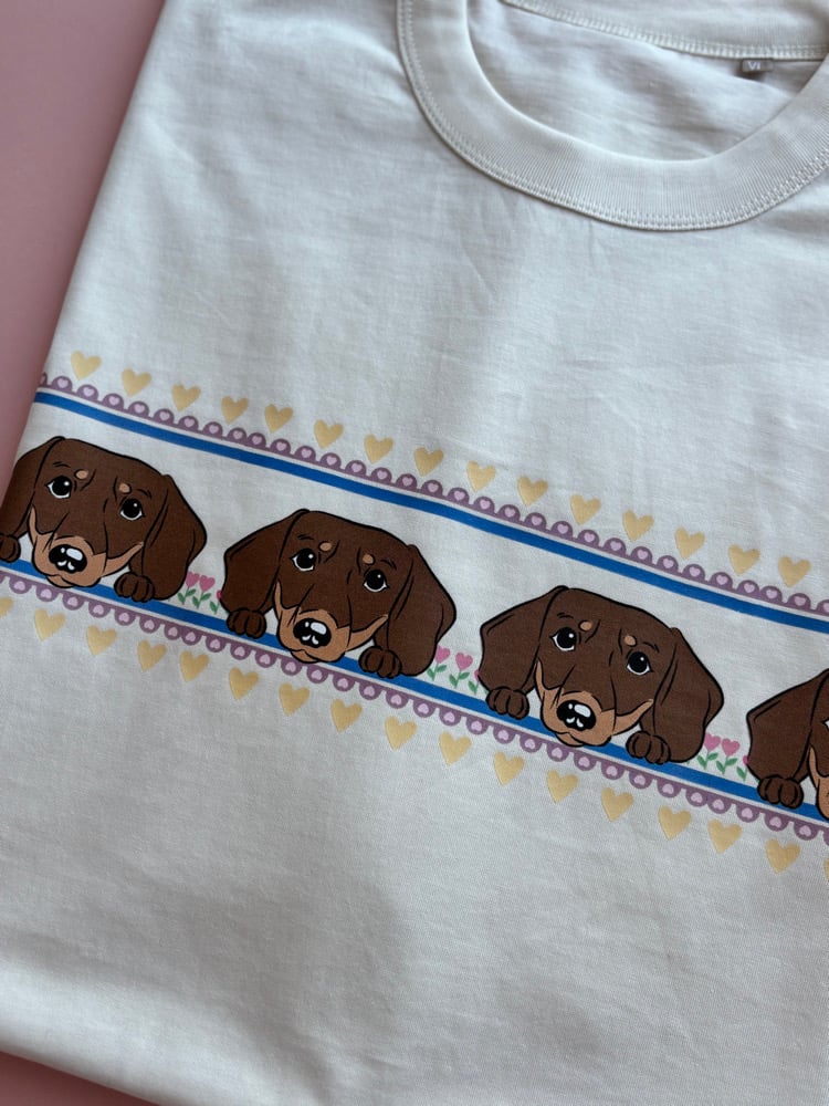Image of custom pet portrait border tees/jumpe