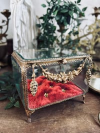 Image 3 of Beau et grand coffre en verre biseauté, velours, miroir, XIXÈME s.