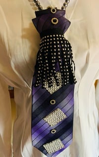 Image 1 of Purple Tassel  ” Tie Necklace