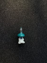 Image 1 of Dark Teal Mushroom Character Pendant 