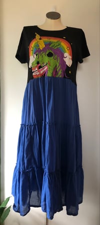 Upcycled “Zombie Unicorn” t-shirt dress