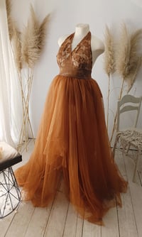 Image 3 of Photoshooting dress Carmilla | tulle |rusty brown |  size S-M