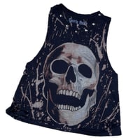 Image 2 of “BLEACHED SKULL” Custom Bleach Painted Tank Top SMALL