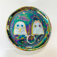 Image 5 of Couple Ghosts Trinket Dish with rainbow effect (3.9 Inches Diameter)