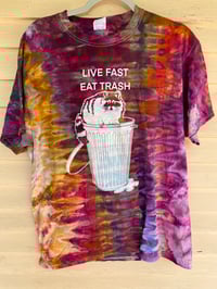 Image 1 of LARGE Live Fast Eat Trash Tie Dye Shirt C15