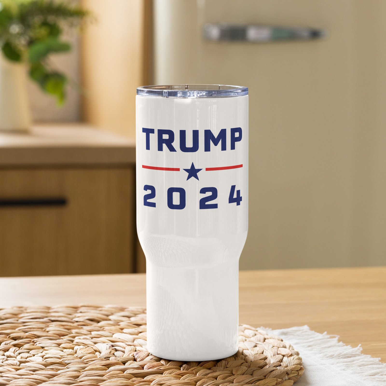 Trump 2024 Travel Mug With A Handle PatriotsCo   Travel Mug With A Handle White 25 Oz Front 64f43aa1c2c37 