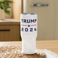 Image 1 of Trump 2024 25 oz Travel Mug with Handle, Patriotic Gift