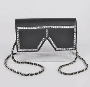 Square Rhinestone Glasses Clear Clutch 