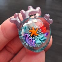 Image 2 of LARGE "MY HEART BELONGS TO THE SEA" ANATOMICALLY CORRECT HEART PENDANT 27