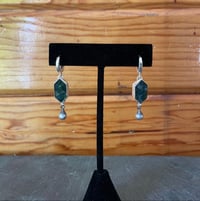 Image 1 of Moss Agate Drop Earrings