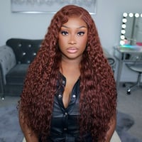 Image 1 of Brownish Red Water Wave 6x4" Lace Closure Wig (from RemyFore Hair)