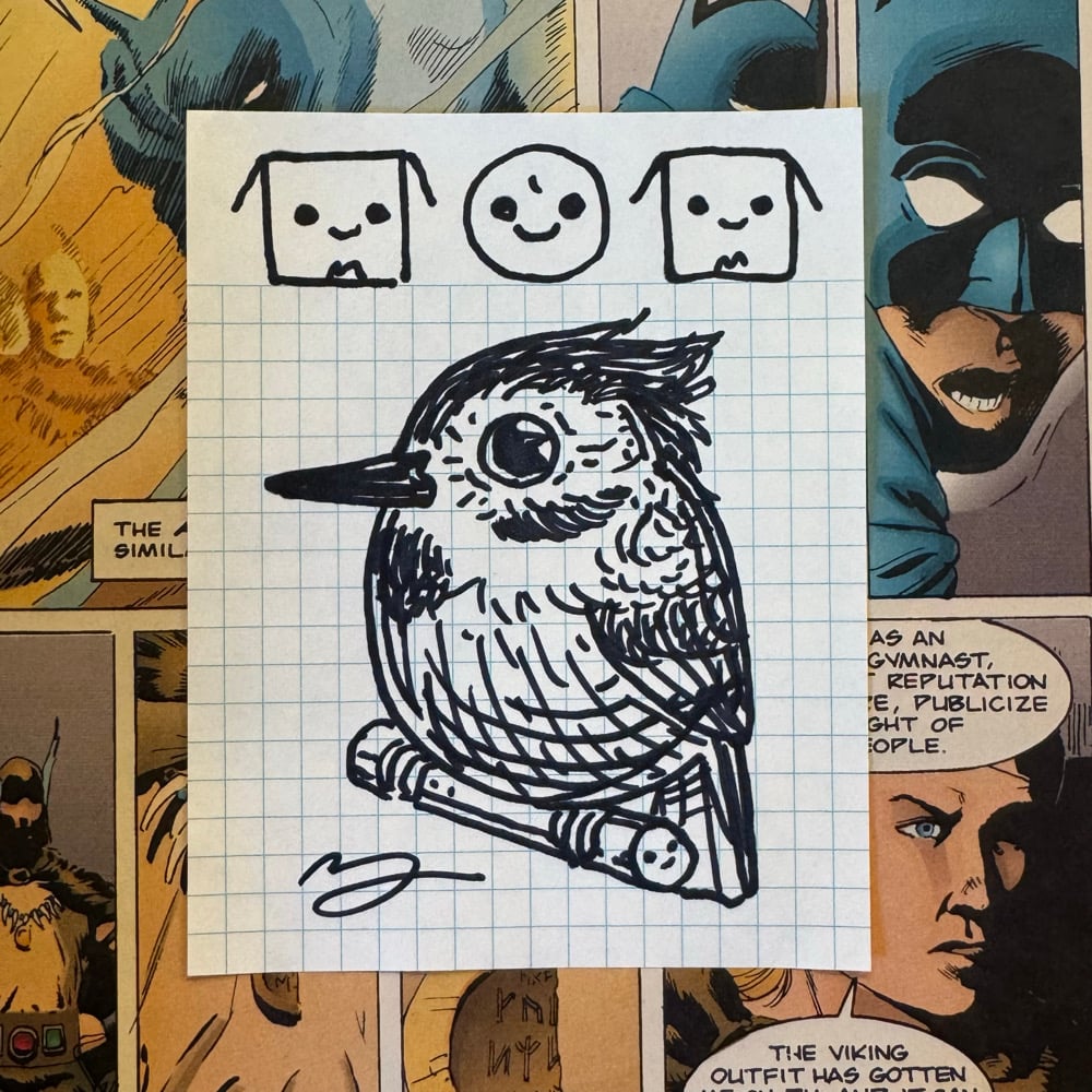 Image of Fat Bird Sharpie Sketch #133