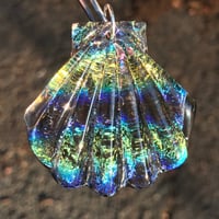 Image 2 of Dark Side Rainbow Dichroic Seashell