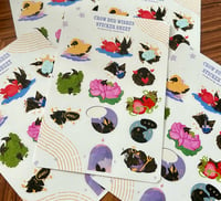 Image 1 of CROW BUD WISHES sticker sheet