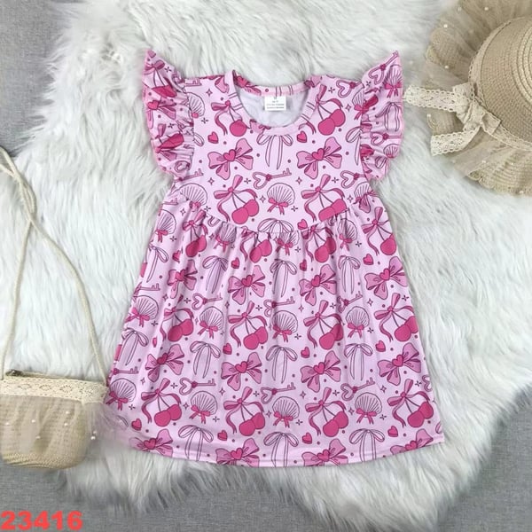 Image of pink cherrys and bows dress 