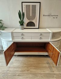 Image 8 of Large Mid Century Luxury Sideboard Nathan | Curved Teak Sideboard White