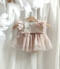 Image 1 of Newborn photo session body-dress | Rosalie | neutral beige