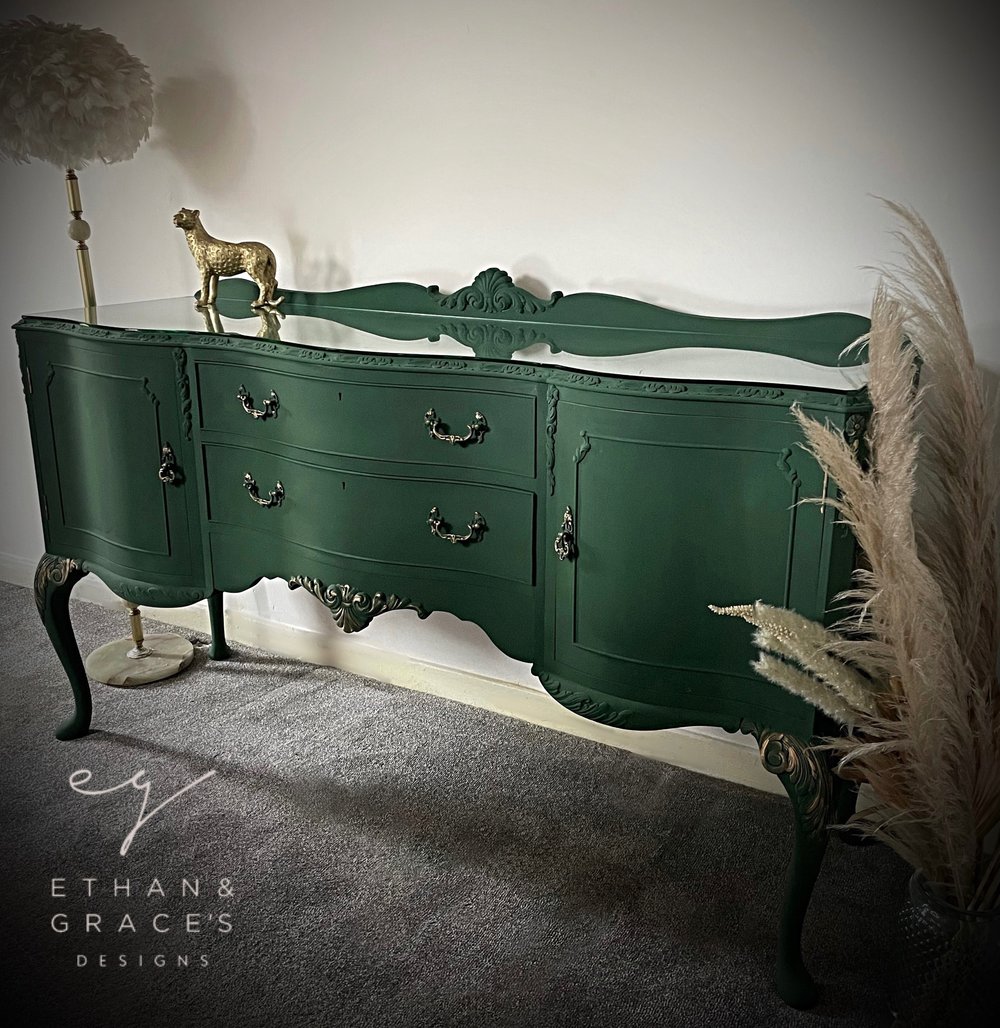 Image of Stunning Green & gold sideboard 