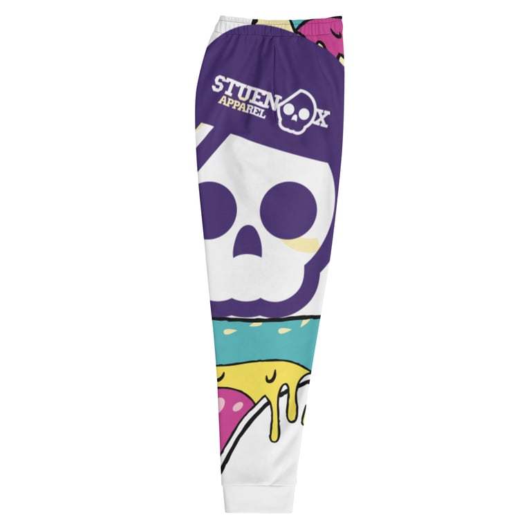Purple Skull Meets Pizza Men's Joggers Image 4