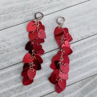 Image 1 of Red Hearts Drops Earrings 